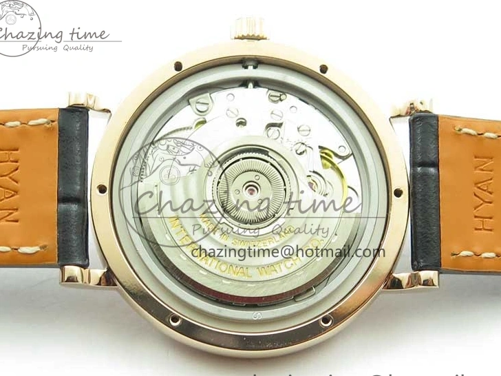 MIROTIME 1218 Durable Portofino 37mm RG V7F 1:1 Best Edition Gray Dial Diamonds Bezel on Black Leather Strap A 7089